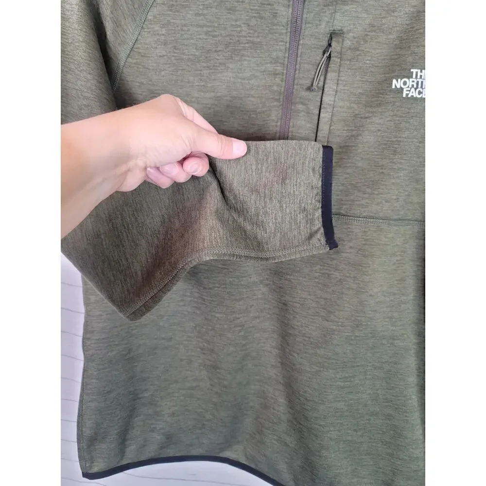 The North Face Canyonland 1/2 Zip Fleece Jacket in Taupe Green Heather, sz Small